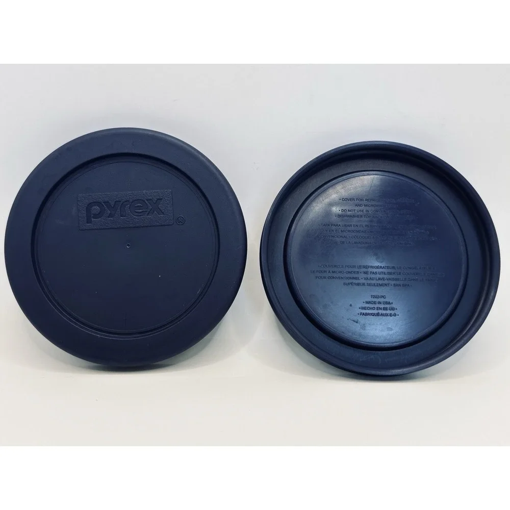 Two (2) Pyrex 7200-PC Replacement Lids for 2 Cup Storage | Blue